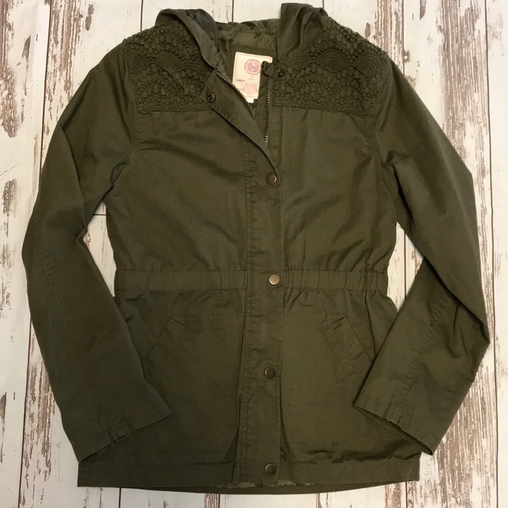 Girl’s Dark Green Hooded Jacket